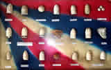 Civil War bullet display case