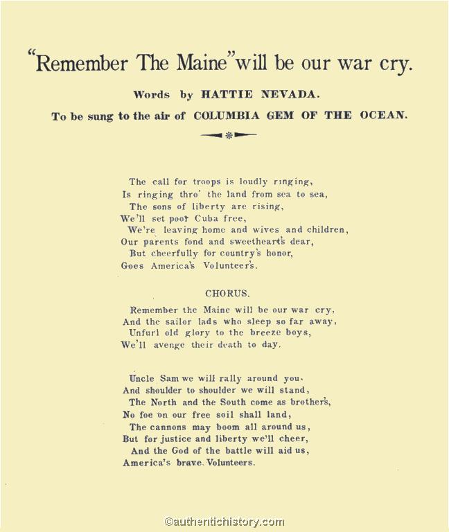 'Remember The Maine' Will Be Our War Cry