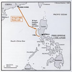 Map: Dewey sails to the Philippines
