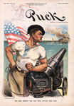"The Man Behind The Gun Will Settle This War," Puck, July 13, 1898