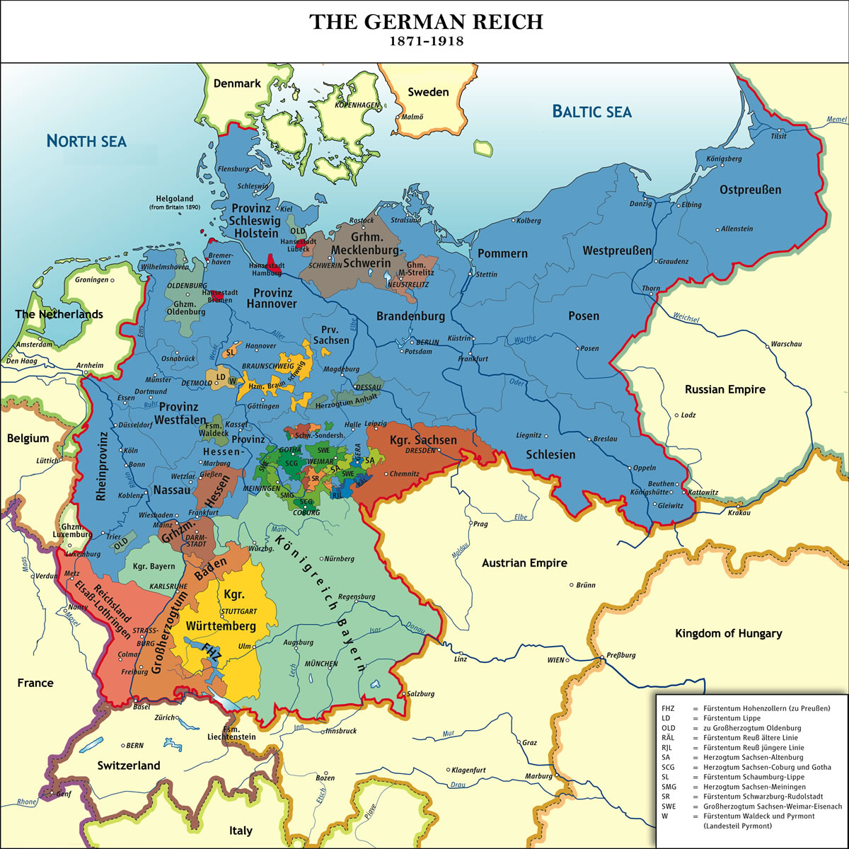 A WWI era map of Germany