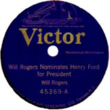 Will Rogers Nominates Henry Ford For President