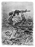 This Herblock cartoon depicting the Vietnam War as a quagmire was published 2 days before the Tet Offensive