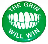 Carter, "The Grin Will Win" button