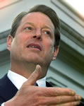 Gore talks with reporters