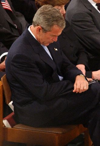President Bush at National Prayer Service view 2