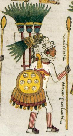 The tlacochcalcatl, a General on the Council of Four who led the Aztec Army to war. Second in line to the Emperor. Pictured in the Codex Mendoza