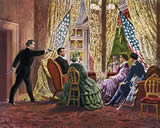 Painting of the assassination of President Lincoln