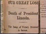 Newspaper headline on Lincoln's death
