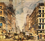 Lithograph of Broadway, New York City, c. 1880s