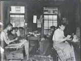 Necktie workshop in a Division Street tenement, 1889