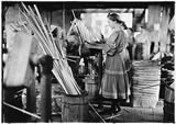 Girls making melon baskets, Evansville, IN, 10/1908