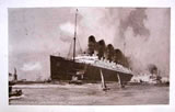 Postcard of the Cunard Line ships Lusitania & sistership Mauretania