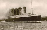 Postcard of Cunard Line ship the Lusitania