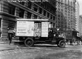 Woodrow Wilson 1916 campaign vehicle with, "Who keeps us out of war?" slogan