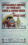 "Automobile Drivers Do Your Bit! Drive a Motor Truck for Uncle Sam"
