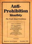 Anti-Prohibition Monthly Magazine, December 1928