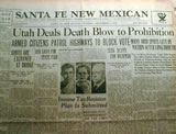 Santa Fe New Mexican: "Utah Deal Death Blow to Prohibition," December 5, 1933