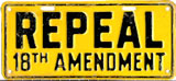 License Plate: "Repeal 18th Amendment"