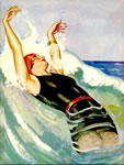 Print: Woman in the waves