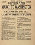 Notice promoting bi-racial return of the Bonus Army later that December, 1932