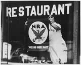 NRA sign posted in the window of a restaurant