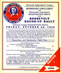 Roosevelt Appreciators' League Membership Enrollment & Democratic Committee's Registration Drive with Roosevelt Round-Up Rally, October 30, 1936