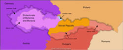 Map: The Partition of Czechoslovakia