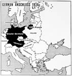 Map: The Anschluss with Austria, March 12, 1938