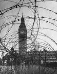 Big Ben through barbed wire
