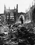 Coventry Cathedral in ruins