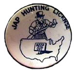 Jap Hunting License Button, with Uncle Sam: "Keep Out"