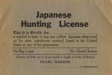 Jap Hunting License: "No Bag Limit; No Closed Season"