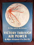 Cardboard advertisement for "Victory Through Air Power" by Major Alexander P. de Seversky