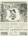 Philco Corporation War Bond Advertisement, anti-Axis