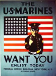Poster: The U.S. Marines Want You; Enlist Today