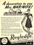 Royledge Shelving Ad: "A decoration to you Mrs. War-Wife"