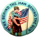 Button: "The Man Behind the Man Behind the Gun"