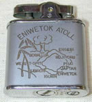 Souvenir Cigarette Lighter from Eniwetok Atoll Tests (2 views)
