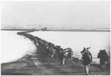 Chinese troops cross the Yalu River