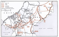 Map of the early part of Phase 3: October 24-November 24, 1950
