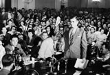 Alger Hiss takes the oath