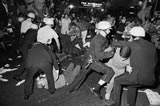 Police clash with protestors at the Democratic National Convention in Chicago, August 27, 1968