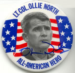 1988 Ollie North 1-1/4" xmas Iran-Contra Support Button 