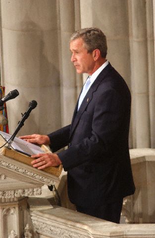 President Bush at National Prayer Service view 1