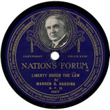 "Liberty Under The Law" by Warren G. Harding, U.S. Senator (R-OH) (N.F. 25)