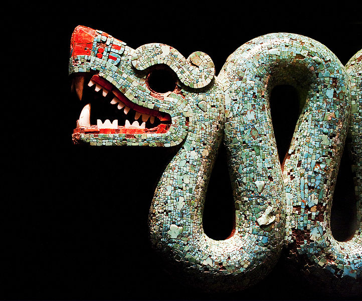 British Museum, Aztec Double Headed Serpent detail, turquoise mosaic, Neil Henderson