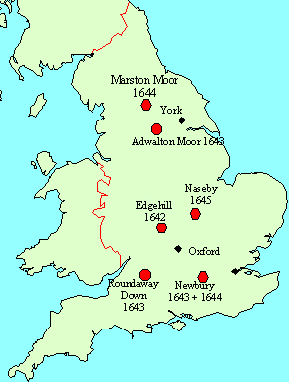Map Of English Civil War