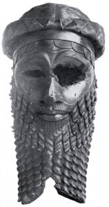 Bronze head of a king, most likely Sargon of Akkad. Unearthed in Nineveh (now in Iraq). In the Iraqi Museum, Baghdad. Public domain, via Wikimedia Commons