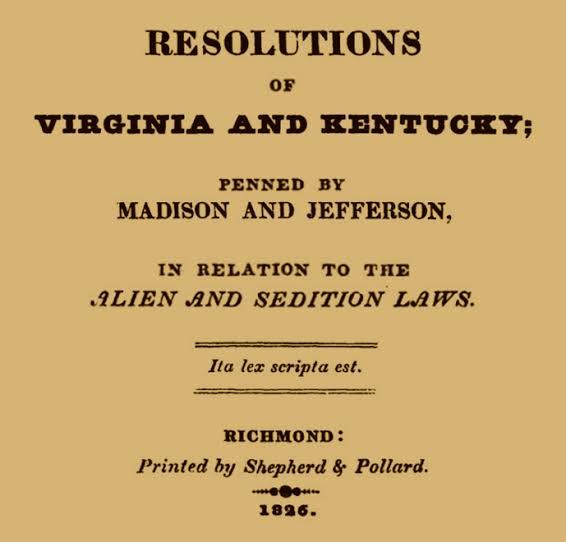 Virginia and Kentucky Resolutions Political Statements